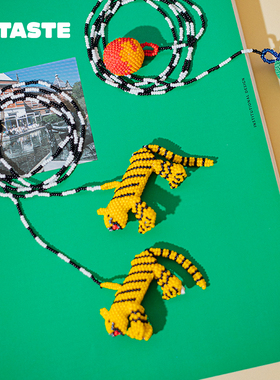 XTASTE 哥伦比亚 PAJARA PINTA 老虎地球打结长链/腰带一对项链