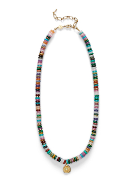 XTASTE 丹麦 ANNI LU 宝石飞盘金色吊坠项链锁骨链原创设计配饰