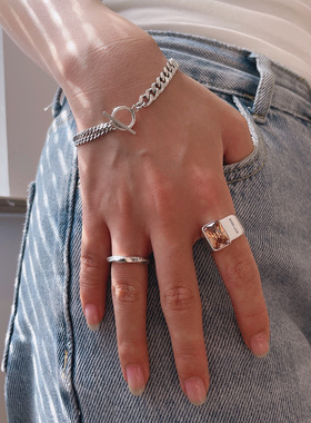 s925纯银luck开口幸运戒指轻奢