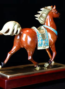 马摆件纯铜工艺品客厅装饰品老板办公室摆件马到成功开业礼品招财