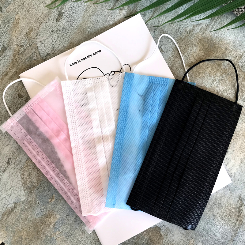 Disposable mask summer thin breathable single layer ultra thin black one layer two layers white independent packaging 50 Pack