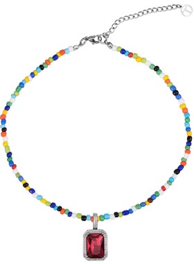 TWENTYONE红宝石ins风项链韩国