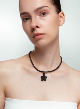 TWENTYONEAUGUST 韩国设计师原创简约笑脸小花雏菊项链颈链CHOKER