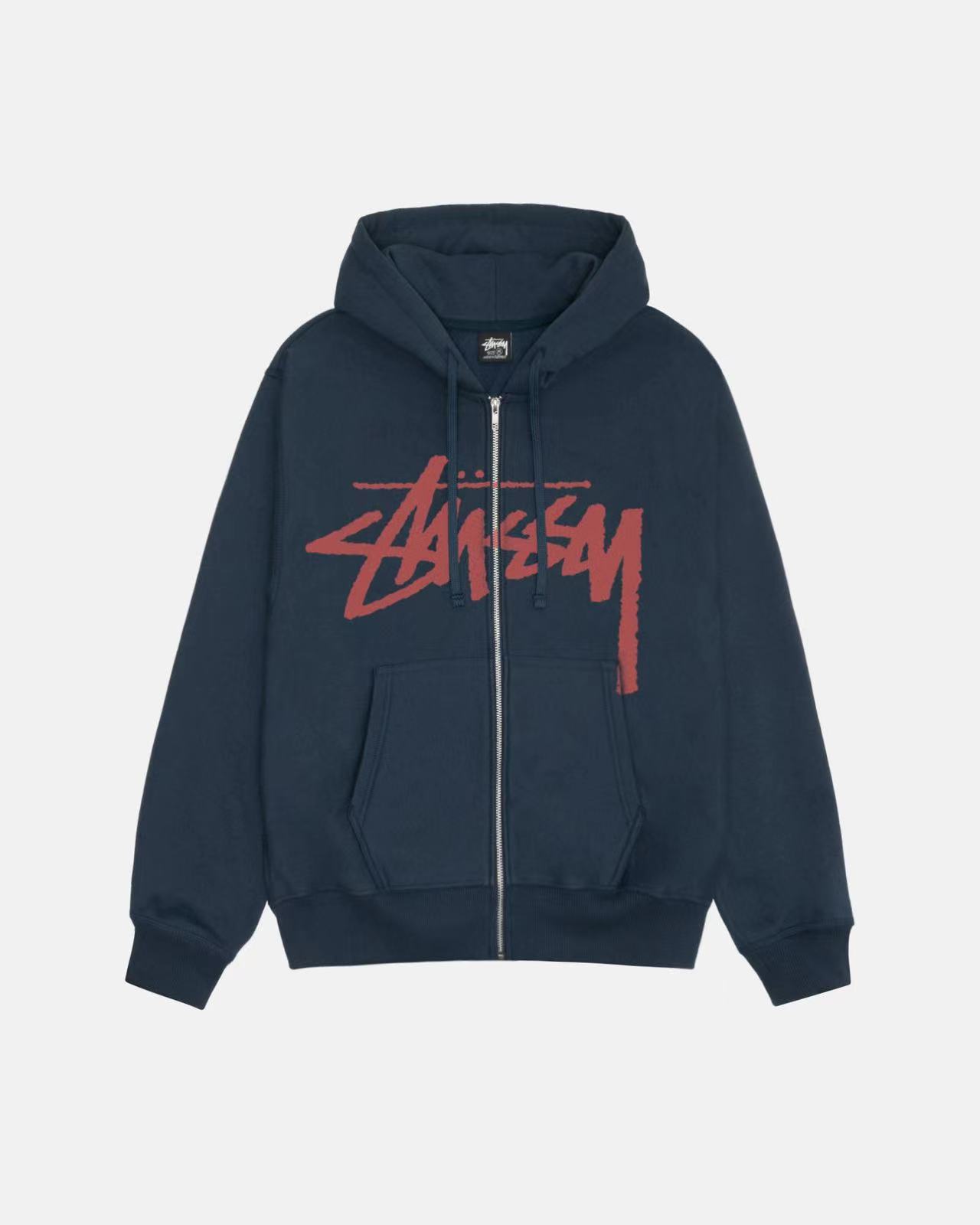 代购日本Stussy STOCK ZIP HOODIE拉链连帽卫衣帽衫男女款24ss - 图0