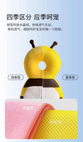 婴儿小蜜蜂防摔护头枕背包宝宝学步后背防撞帽儿童爬行保护垫神器 - 图1