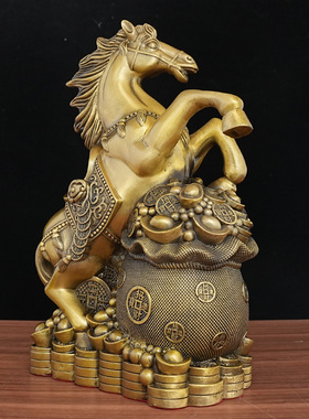 立马发财黄铜工艺品全铜生肖马摆件家居饰品摆设工艺礼品厂家