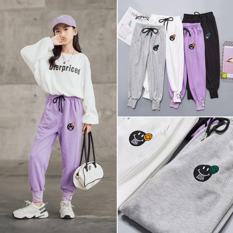 女童运动裤春秋款儿童百搭束脚裤中大童简约卫裤外穿舒适休闲裤子,淘宝优惠券,粉丝福利购,淘宝优惠卷