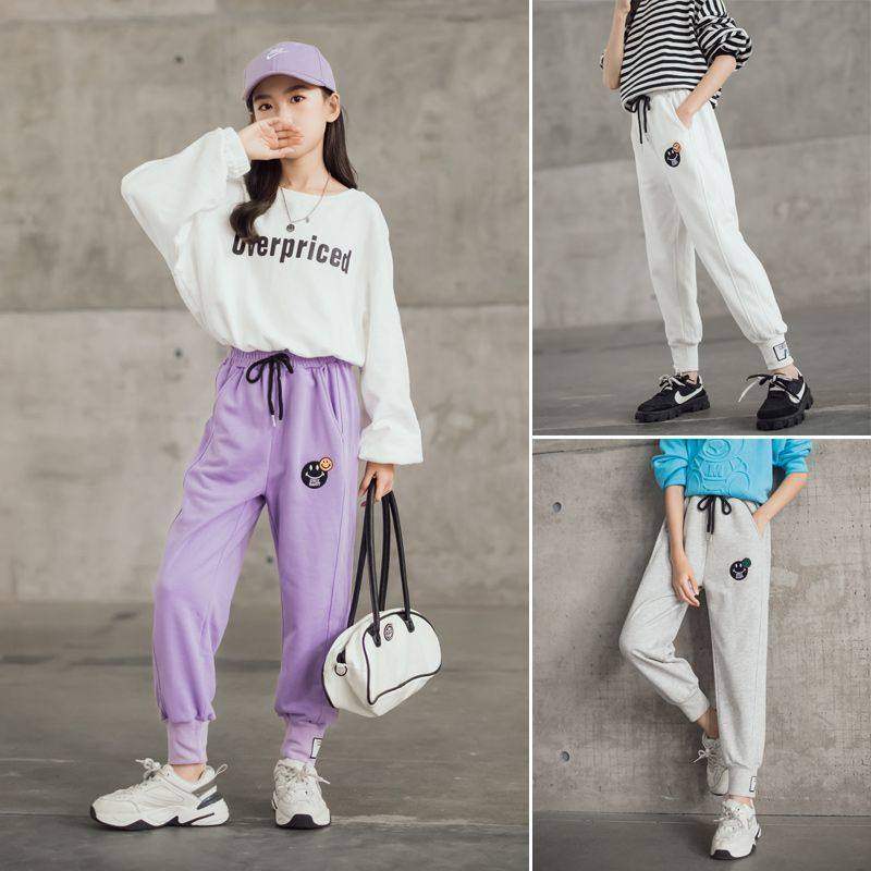 女童运动裤春秋款儿童百搭束脚裤中大童简约卫裤外穿舒适休闲裤子,淘宝优惠券,粉丝福利购,淘宝优惠卷