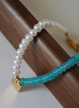 小众天然珍珠水晶GoodLuck手链女