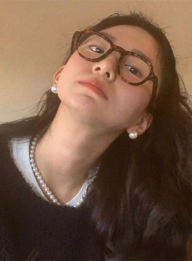 韩国氛围感施华洛正圆珍珠项链女