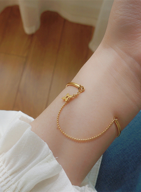 冷淡风不褪色四叶草光面细手镯