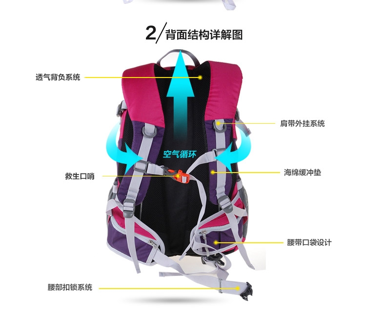 SHANMU MOUNTAIN OUTFIT NORTH WIND CLIMBING BAG LIGHTS ON BOOKSERS BACKPACK FASHION DAILY LEISURE TRAVEL BAG  RAIN COVER