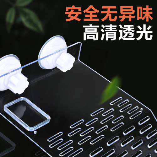 乌龟晒台爬台鱼缸龟缸爬坡亚克力吸盘高水位休息深水浮岛晒背浮台 - 图2