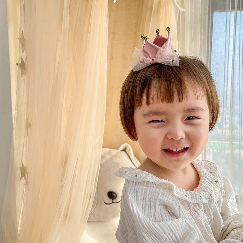 女童皇冠发夹全包不伤发立体宝宝生日拍照头饰气质小公主金色韩版,淘宝优惠券,粉丝福利购,淘宝优惠卷