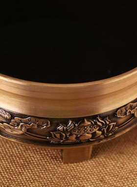 莲花藏式高脚铜香炉八吉祥圆形合金雕花香料粉薰香炉家室三足随身