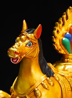 摆件九寸马宝摩尼宝鎏金