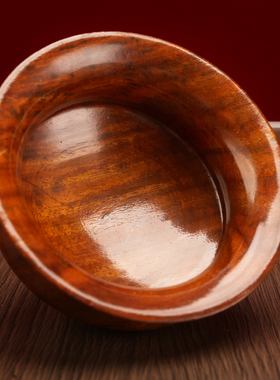 尼泊尔进口木大小号碗摆件家居装饰品酥油茶碗带脚糌粑碗供水碗