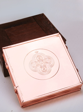 红铜大小雕装物供奉方形可打开