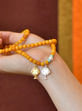 玉灯女镜s925纯银吊坠藏式文玩