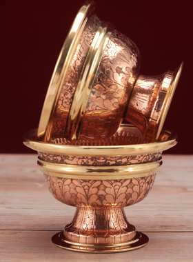藏式水杯红铜家用摆件