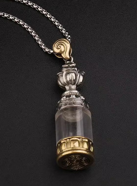 新款藏式透明嘎乌盒吊坠