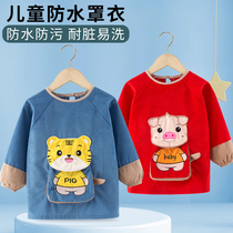 Autumn Winter Children Hood Coat Long Sleeve Baby Bib Dining Waterproof Anti-Dirty Boy Girl Apron Baby Protective Clothing Converse