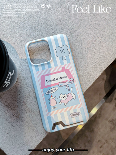 独与行小房子韩国进口插卡菲林壳适用于苹果17手机壳iphone16小众苹果17pro手机壳16pro小众17promax磨砂硬壳 - 图3