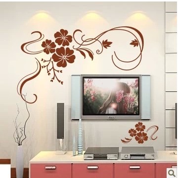 墙贴 客厅沙发电视背景墙贴纸办公会议室食堂壁画 欢乐花藤墙贴花 - 图2
