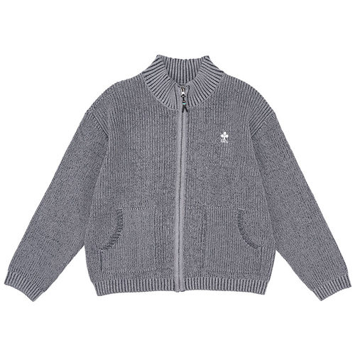 UHUZZ 24AW基础立领针织毛衣外套拉链针织衫复古休闲上衣开衫女 - 图3