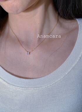 新日系公主方糖5A锆石超闪锁骨链