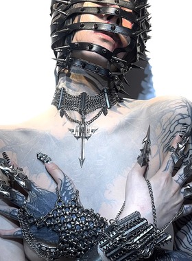 暗黑高级感iiimiii黄铜多层颈链