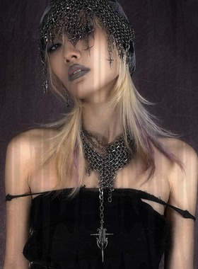 IIIMIII系列暗黑拼接不规则项链