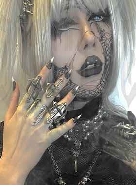 IIIMIII拼接异形暗黑十字架戒指