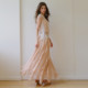 ລຸງ Peter Pan <Flora Flower Shadow> French patchwork slim sleeveless top ruffled elegant skirt