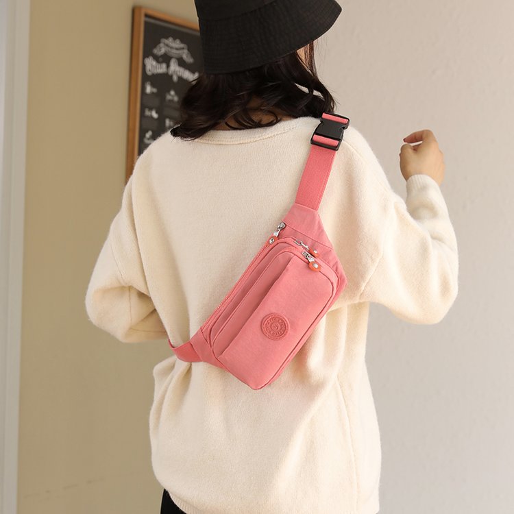 Silver cashier waist bag, multi-layer practical and wear-resistant sports chest bag