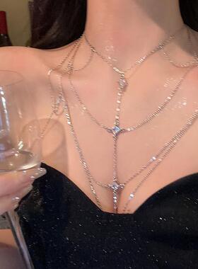 夏季辣妹闪锆流苏身体链