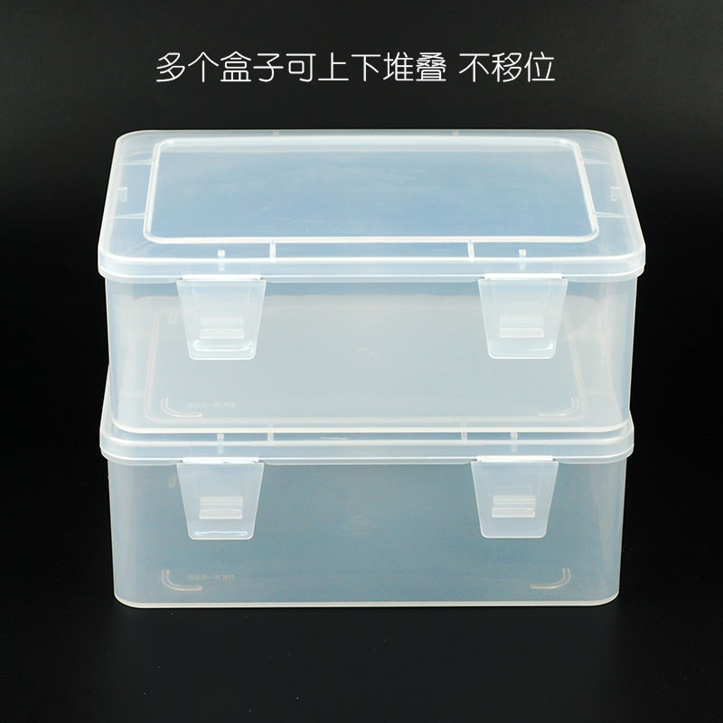五金零件盒长方形透明包装盒小物收纳盒有盖PP塑料盒工具元器件盒 - 图2