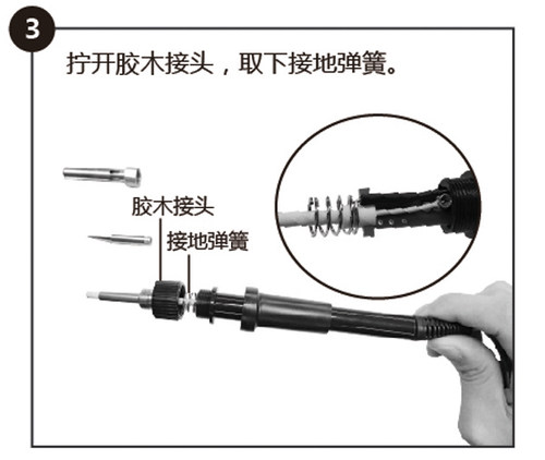 安泰信AT938D发热芯AT936电烙铁发热丝AT969陶瓷2芯加热芯ST60 - 图0