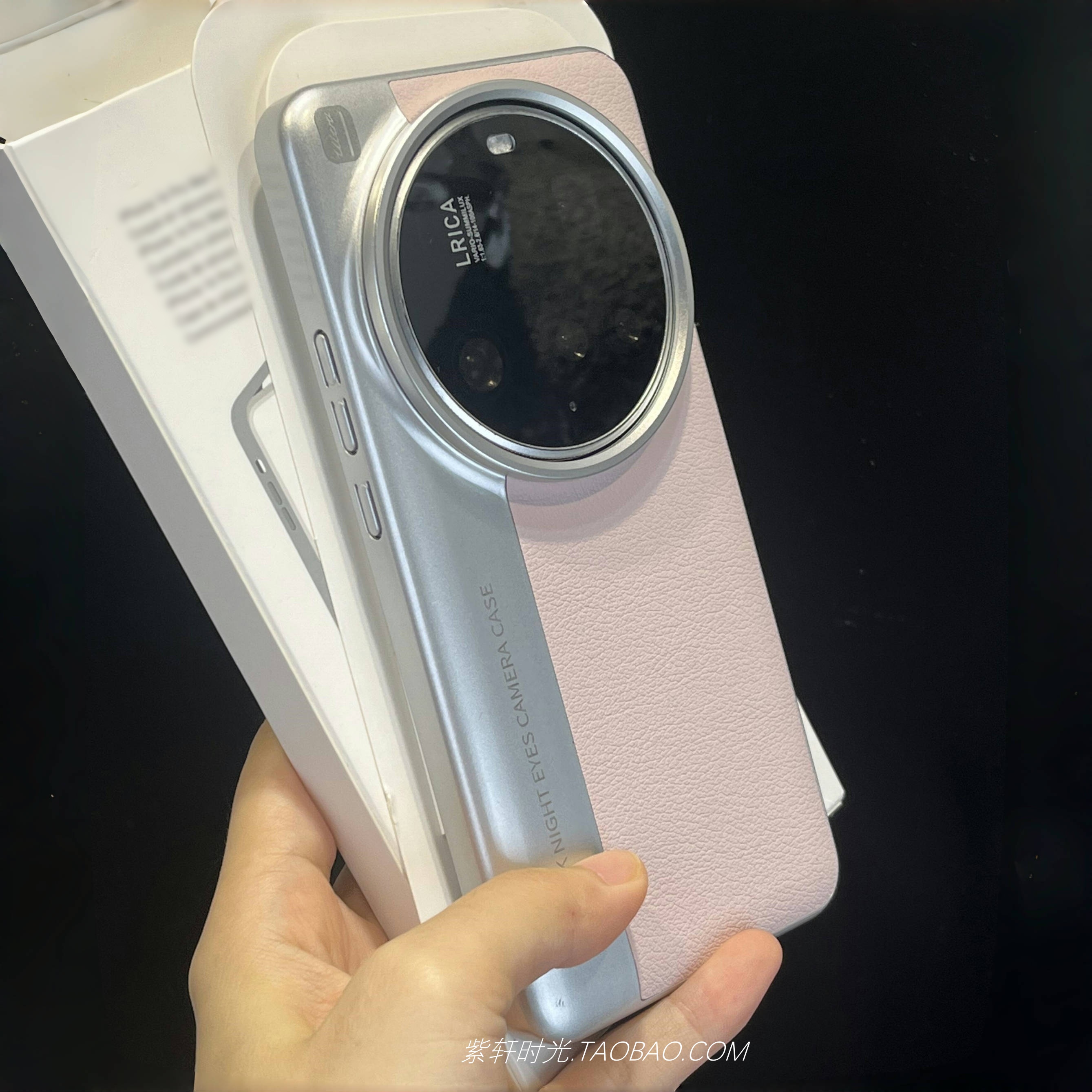 轻奢高级真皮质感荔枝纹素皮相机壳适用oppoFindx8s+手机壳X8Ultra一加13T浅粉色Findx8金属镜框pro防摔防滑 - 图1