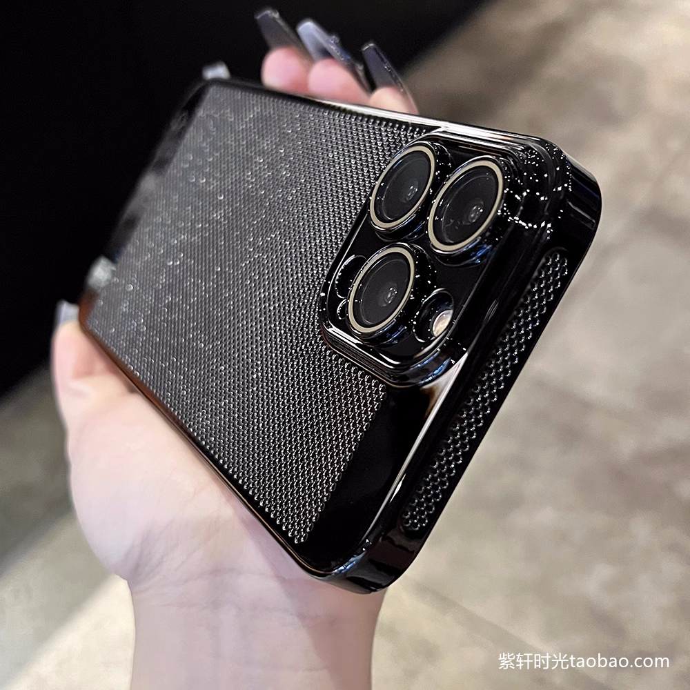 散热透气电镀网孔适用OPPOReno14/12pro手机壳A5超薄13简约9pro银色Findx8s冰凉感带防尘镜头膜硬壳高级男女 - 图3