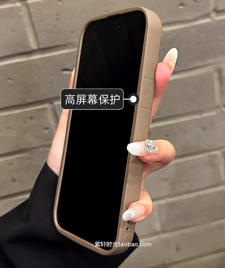 ins奶茶棕卡其色适用OPPOFindx6/x3手机壳12Reno11全包10/9直边4/7se高级感8/6pro+复古5K纯色R17软K10不发黄-图2
