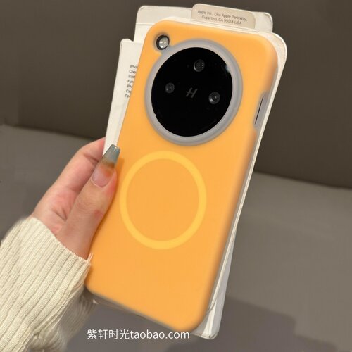 INS高级橘橙色磁吸壳适用OPPOFindx9手机壳X7/x8ultra液态硅胶Reno15一加15无线充ACE5软糯14pro肤感全包防摔 - 图2