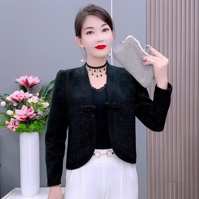 Woolen coat with cardigan and shawl jacket