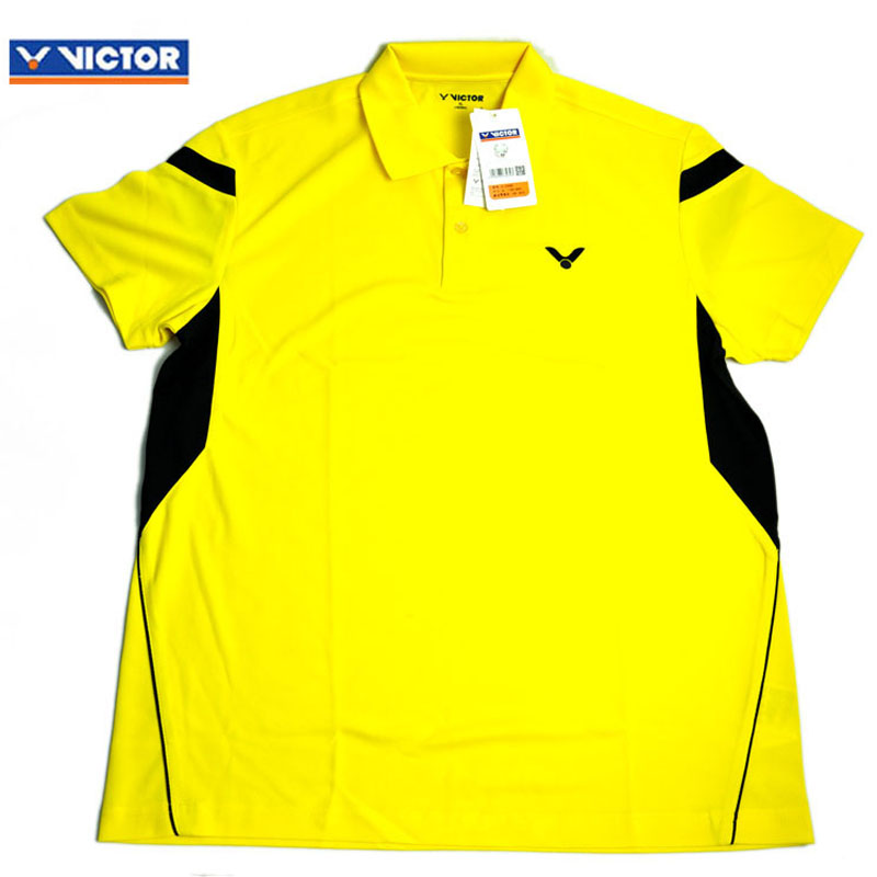 VICTOR/勝利 透氣拼接羽毛球服 男士款比賽短袖T恤運動服S-2008