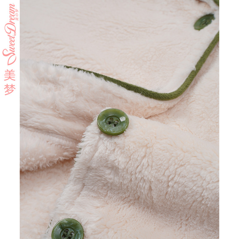 美梦【商场同款】秋冬加绒加厚珊瑚绒情侣睡衣居家男女士开衫套装,淘宝优惠券,粉丝福利购,淘宝优惠卷