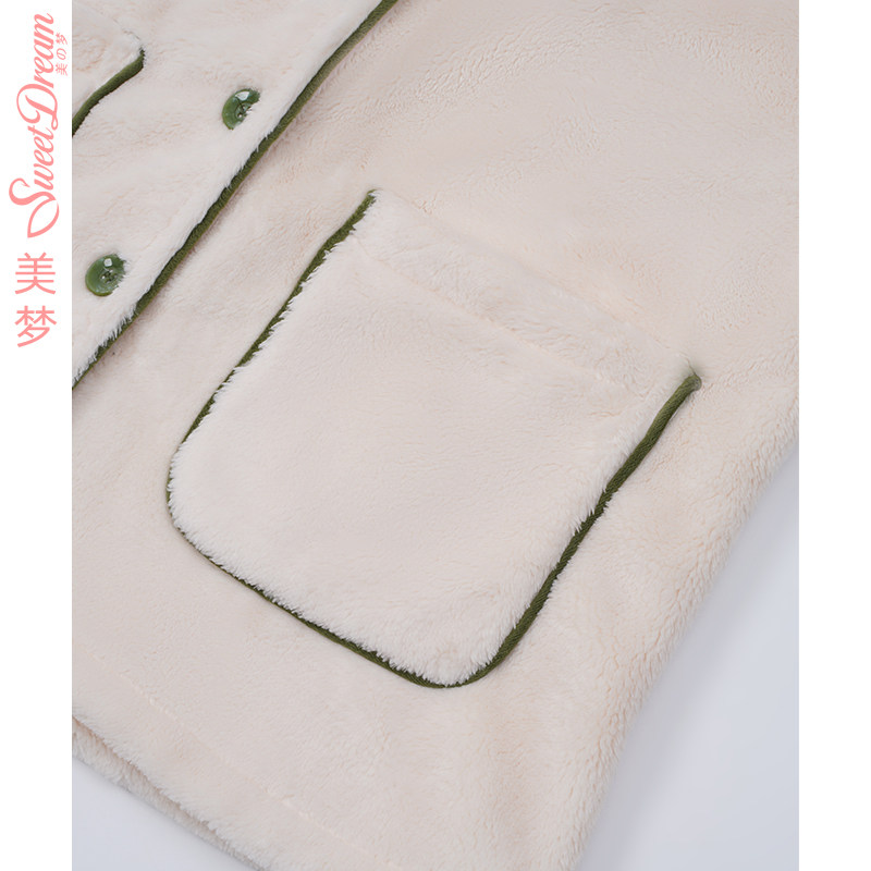 美梦【商场同款】秋冬加绒加厚珊瑚绒情侣睡衣居家男女士开衫套装,淘宝优惠券,粉丝福利购,淘宝优惠卷