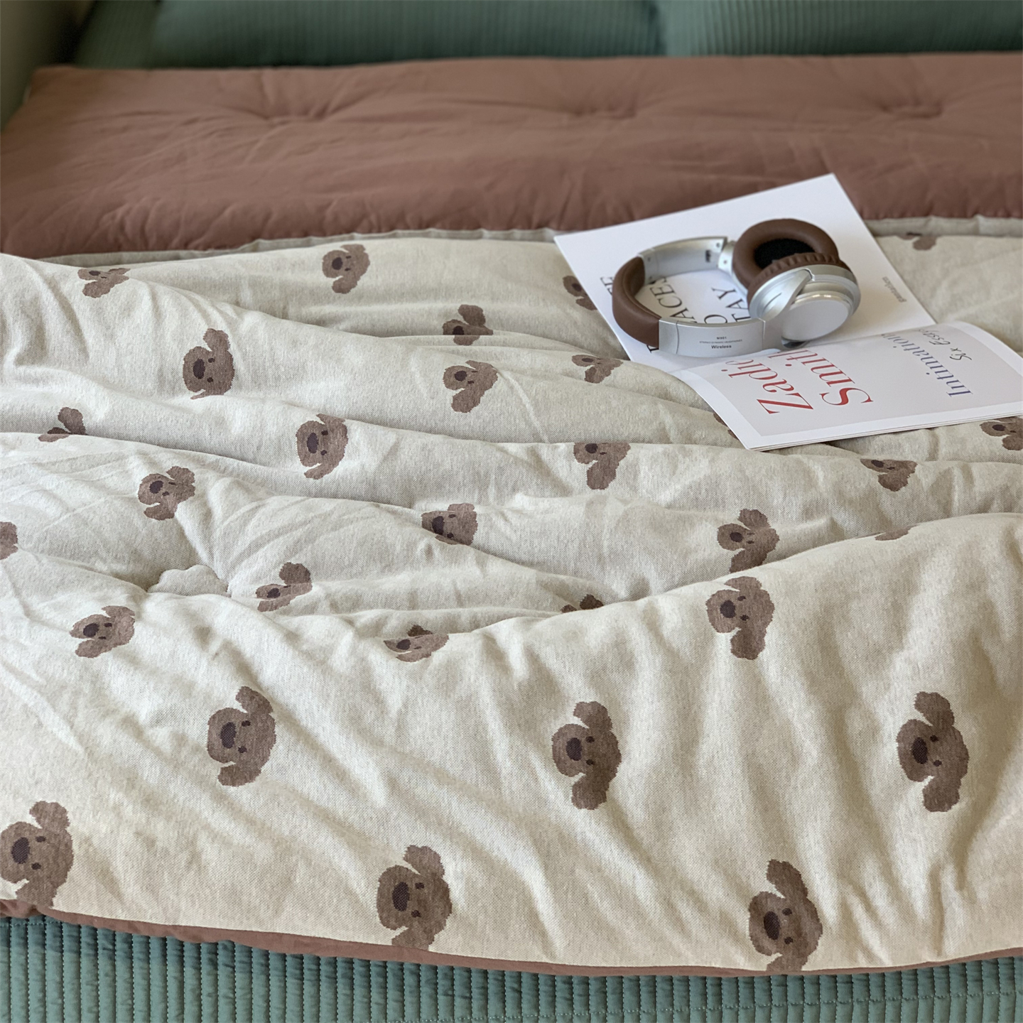 韩国大鹅2米全棉针织棉春秋被可机洗超软糯天竺棉纯棉双人四季被 - 图2