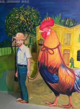 手绘风景油画比雅艺术立体画壁画