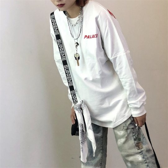 Рубашка-ниж из плотного хлопка с длинными рукавами в стиле оверсайз.