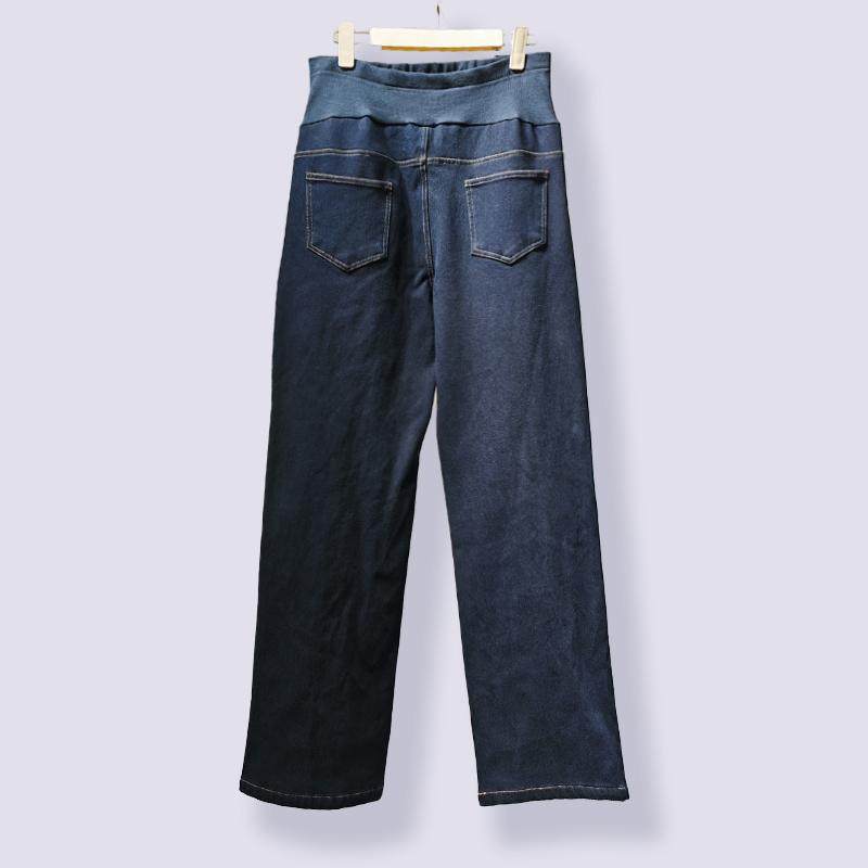 爱美妈咪秋冬韩版直筒宽松棉牛仔裤薄绒保暖柔软孕妇阔腿裤65G408,淘宝优惠券,粉丝福利购,淘宝优惠卷